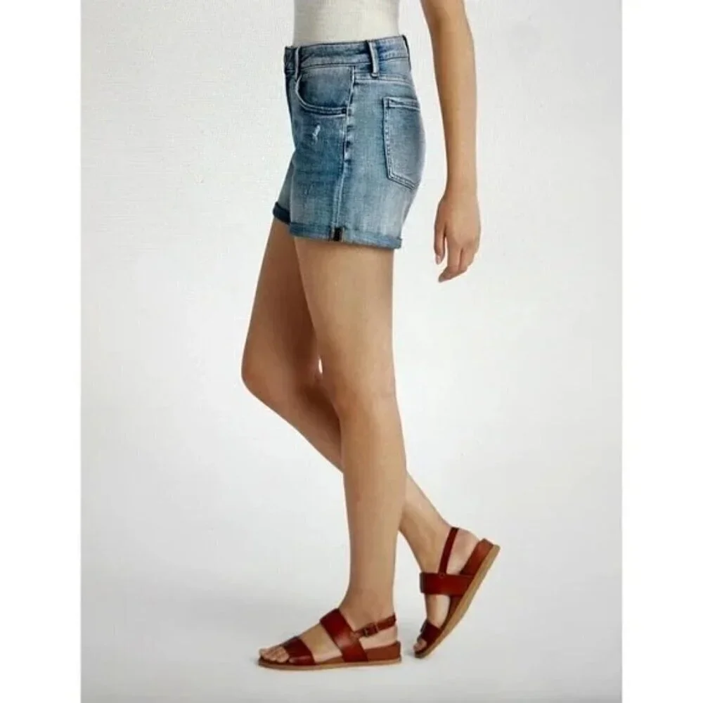 Cosmic Blue Love Women's Jodie Distressed Short Blue Size 30 NWT